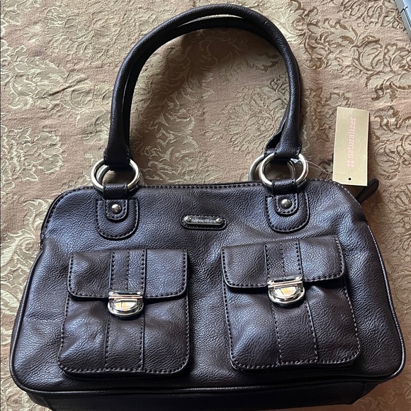 Naturalizer Handbags - Naturalizer Dark Brown Leather Shoulder Bag